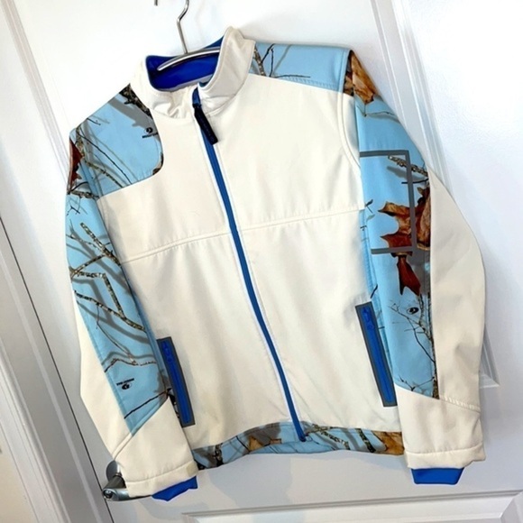 MOSSY OAK | Women’s Nature Lovers Pattern Full Zip Collared White Jacket Size M - Picture 3 of 10